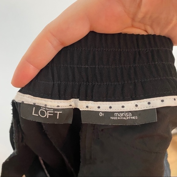 Loft Skinny Leg Cuffed Black Dress Pants Marisa 0T - Picture 8 of 10